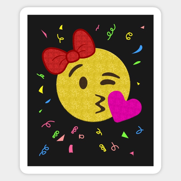 Emoji Birthday Shirt - Girl Heart Kiss Sticker by Xeire